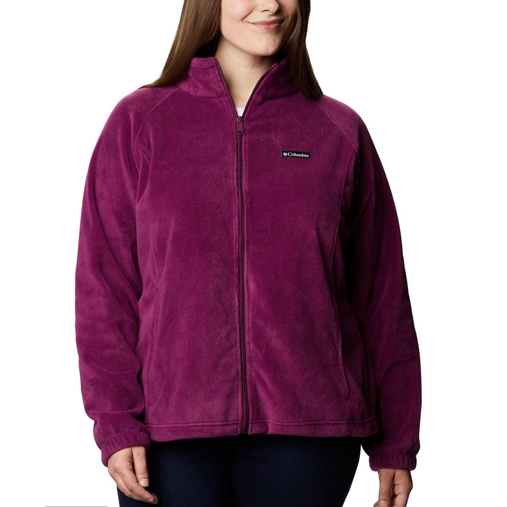 Columbia Fleece Full Zip Jacket Women 2X Purple Benton Springs